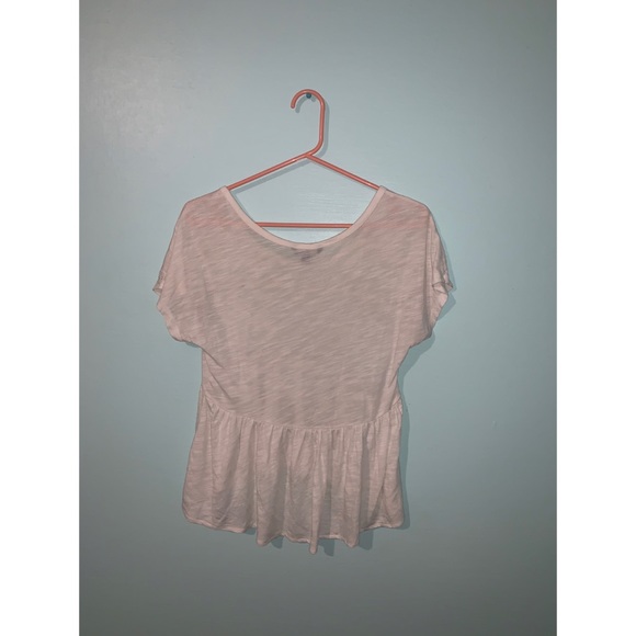 3/$20 American Eagle Peplum Shirt Off-White - Picture 2 of 2